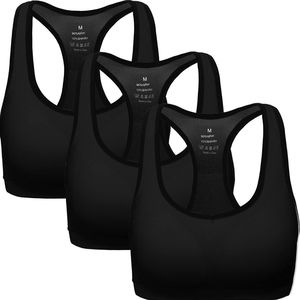 3 Pack Set of Mirity Sports Bras Black M